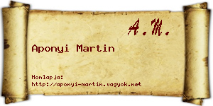 Aponyi Martin névjegykártya