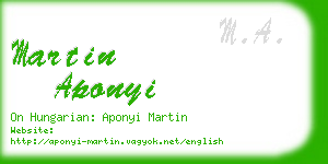 martin aponyi business card